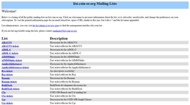 list.coin-or.org