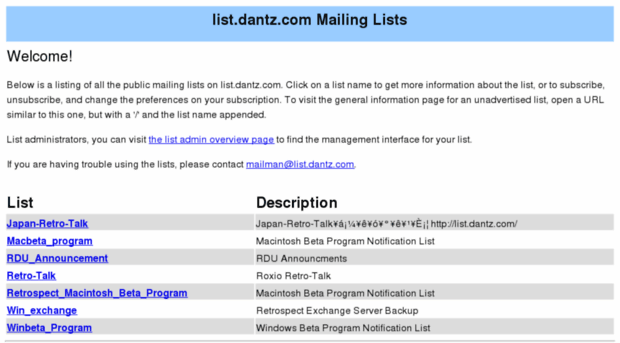 list.dantz.com
