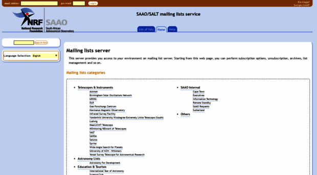 list.saao.ac.za