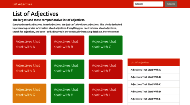 listadjectives.com