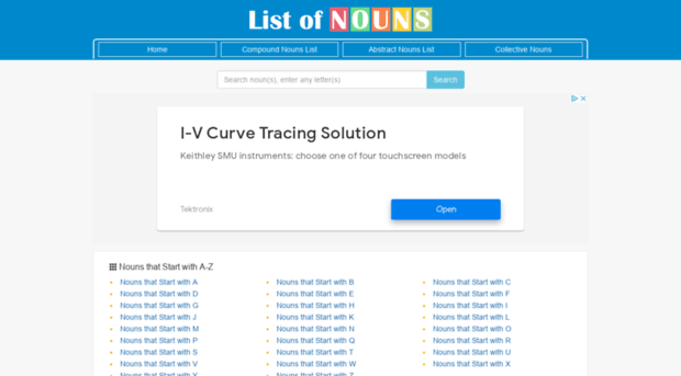 listofnouns.net