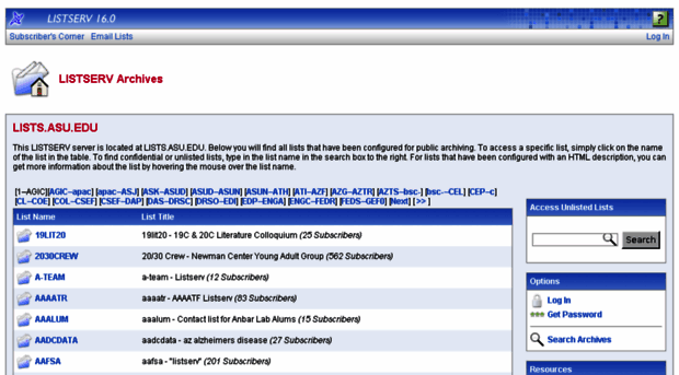 lists.asu.edu