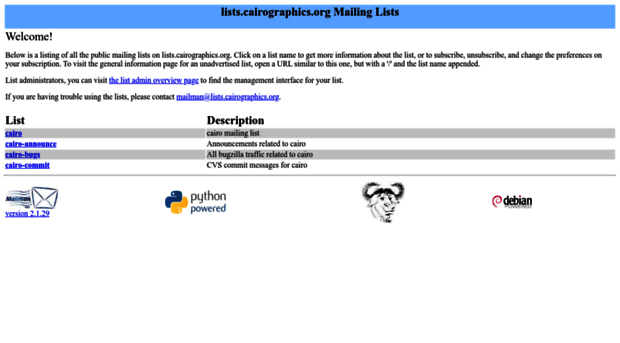 lists.cairographics.org