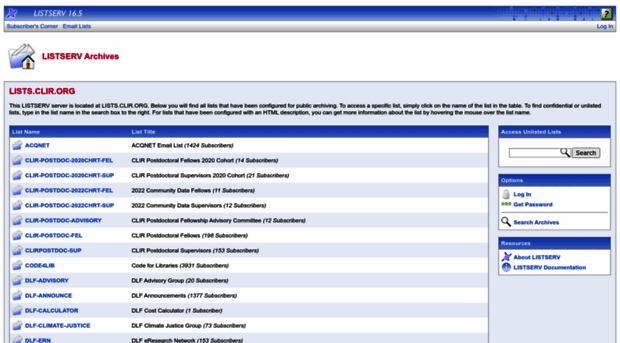 lists.clir.org