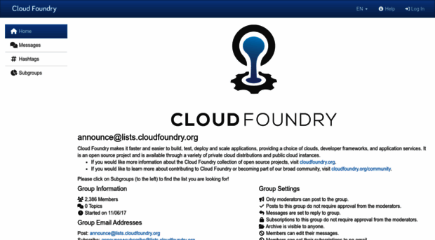 lists.cloudfoundry.org