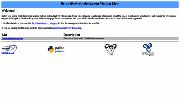 lists.defectivebydesign.org