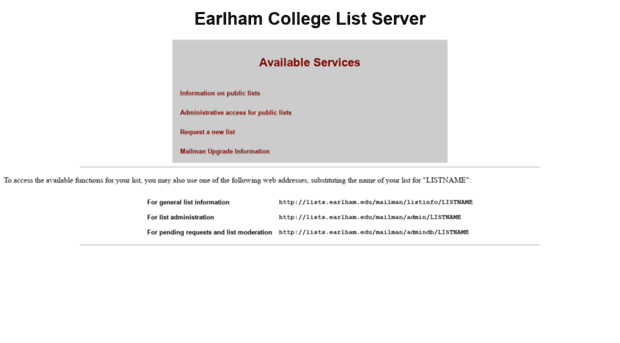 lists.earlham.edu