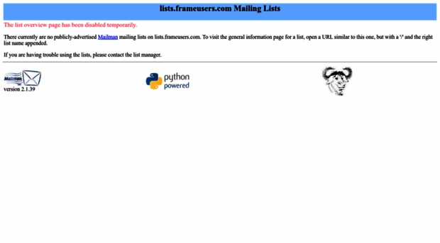 lists.frameusers.com
