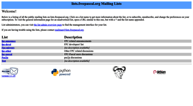 lists.freepascal.org