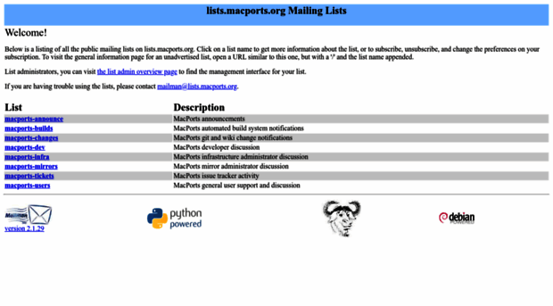 lists.macports.org