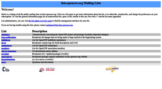 lists.opencsw.org