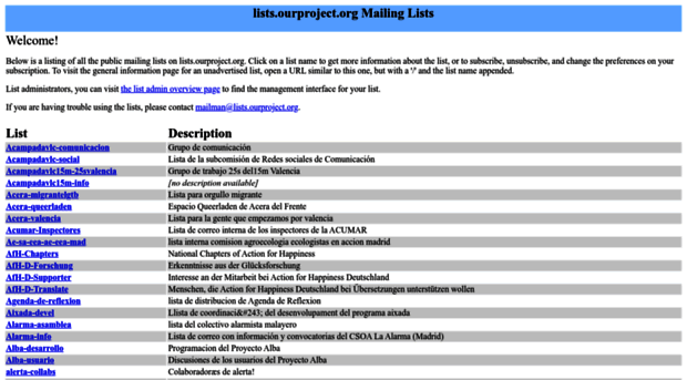 lists.ourproject.org