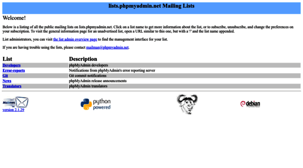 lists.phpmyadmin.net