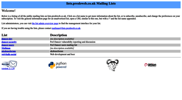 lists.preshweb.co.uk