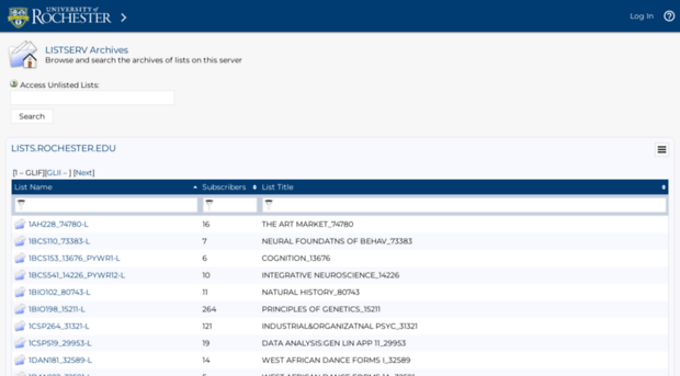 lists.rochester.edu