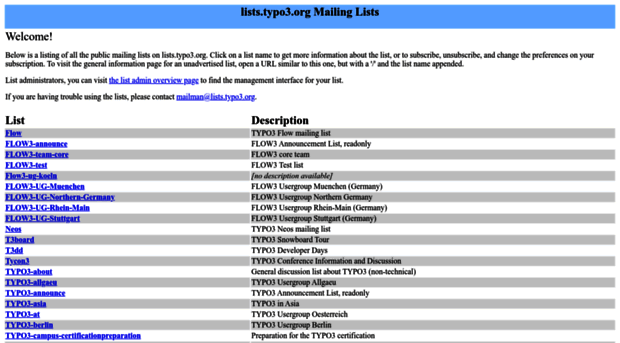 lists.typo3.org