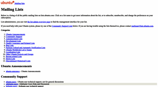 lists.ubuntu.com