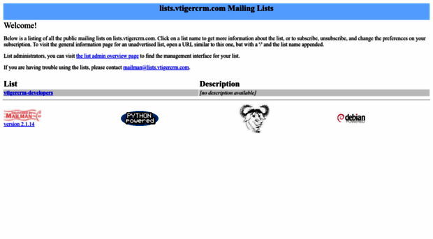 lists.vtigercrm.com
