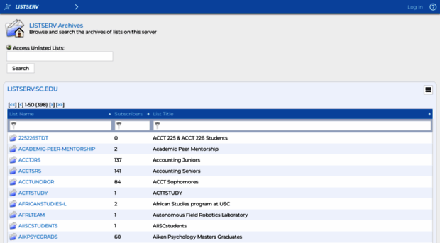 listserv.sc.edu