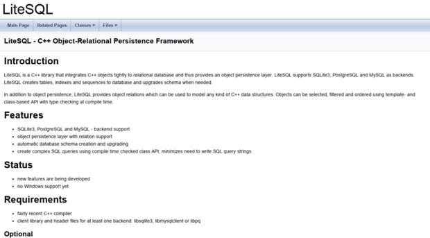 litesql.sourceforge.net