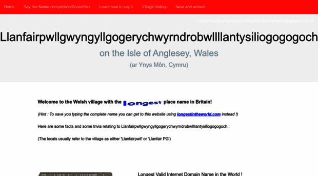 llanfairpwllgwyngyllgogerychwyrndrobwllllantysiliogogogoch.co.uk