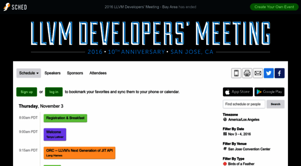 llvmdevelopersmeetingbay2016.sched.org