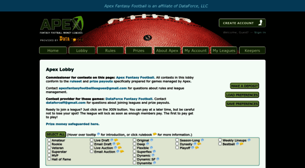 lobby.apexfantasyleagues.com