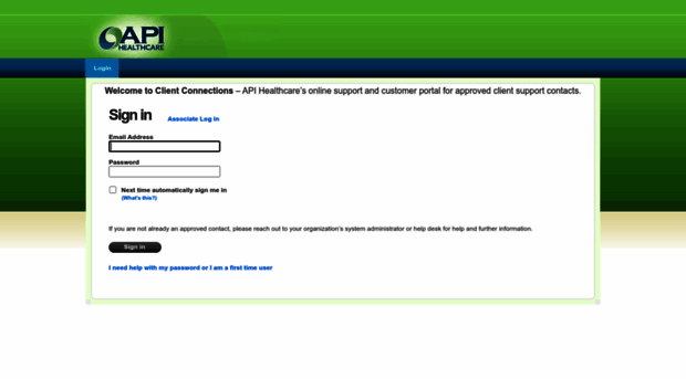 login.apihealthcare.com