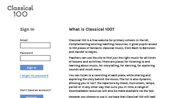 login.classical100.org