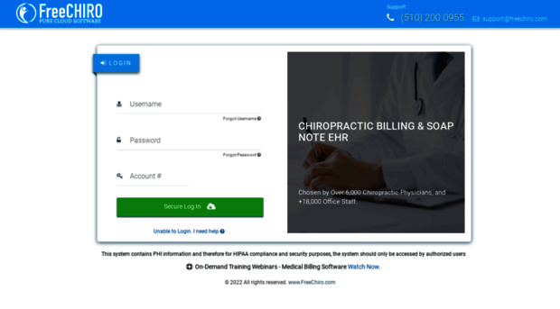 login.freechiro.com