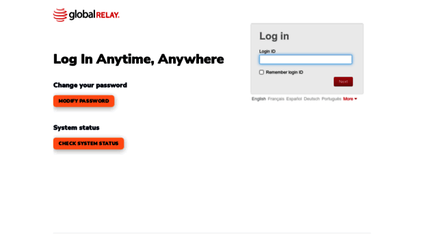 Login globalrelay General Authentication Service Login 