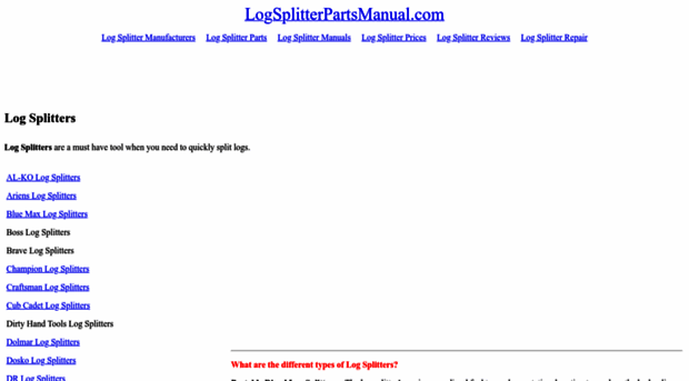 logsplitterpartsmanual.com