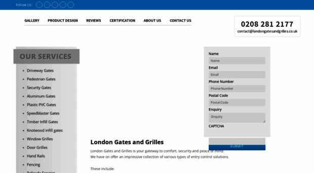 londongatesandgrilles.co.uk