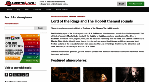 lotr-sounds.ambient-mixer.com