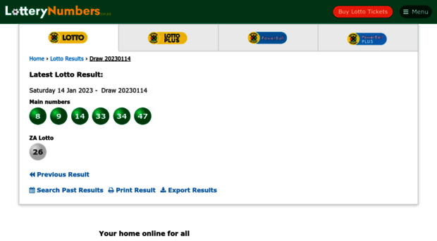lotterynumbers.co.za
