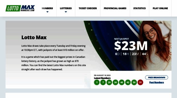 what are the lotto max numbers
