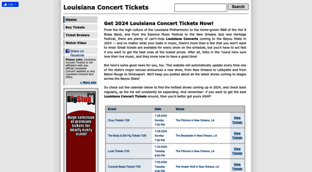 louisianaconcerttickets.com