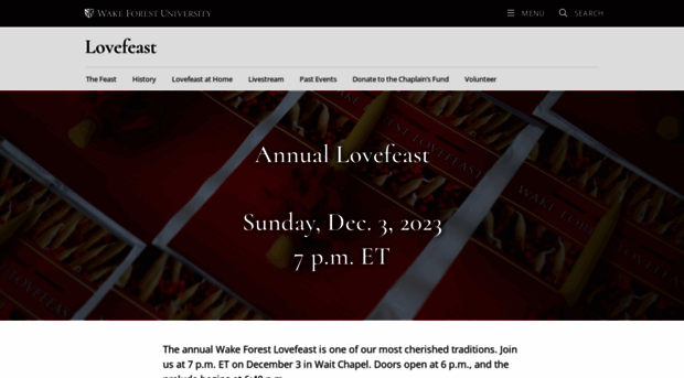 lovefeast.wfu.edu