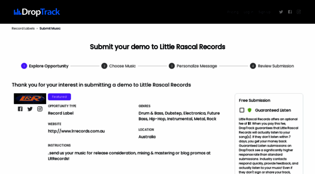 lrrecords.droptrack.com