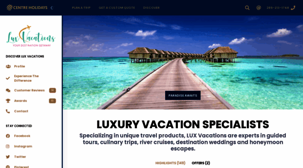 luxvacations.centreholidays.com