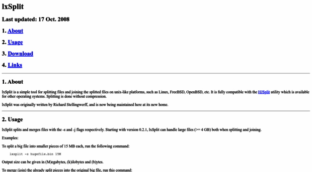 lxsplit.sourceforge.net