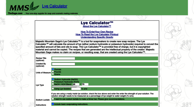 lyecalculator.com