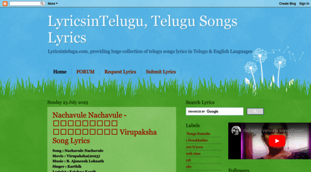 lyricsintelugu.in