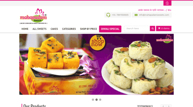 mahapadamsweets.com