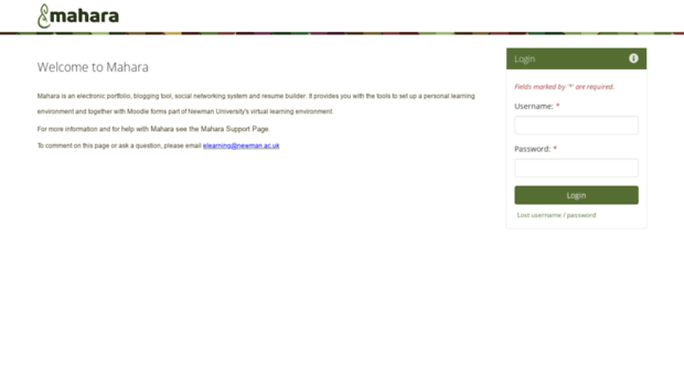 mahara2.newman.ac.uk