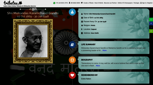 mahatma-gandhi.tributes.in