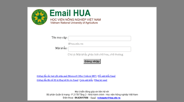 mail.hua.edu.vn