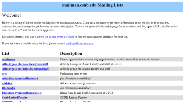 mailman.csub.edu