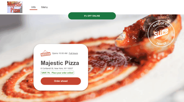 majesticpizzamenu.com