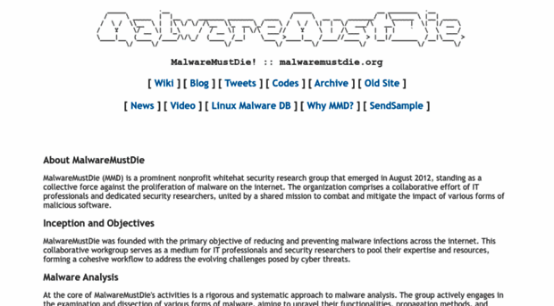 malwaremustdie.org
